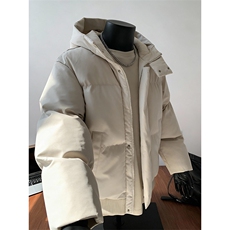 现货5W件冬季三防重磅boxy短款羽绒连帽PU皮棉衣外套防风加厚棉服，男装棉衣，电商A443