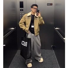 【有货】D8217-P123冬季美式复古羊羔绒工装棉服男潮牌百搭外套，男装夹克，星座603-2