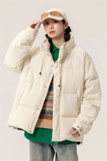 新标90%白鸭绒简约立领抽绳外套纯色加厚羽绒服ESY0205-P210，男装羽绒服，电商B306