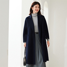 中长款2024年秋冬季新款双面呢羊绒大衣气质休闲，女装双面呢大衣，织美生