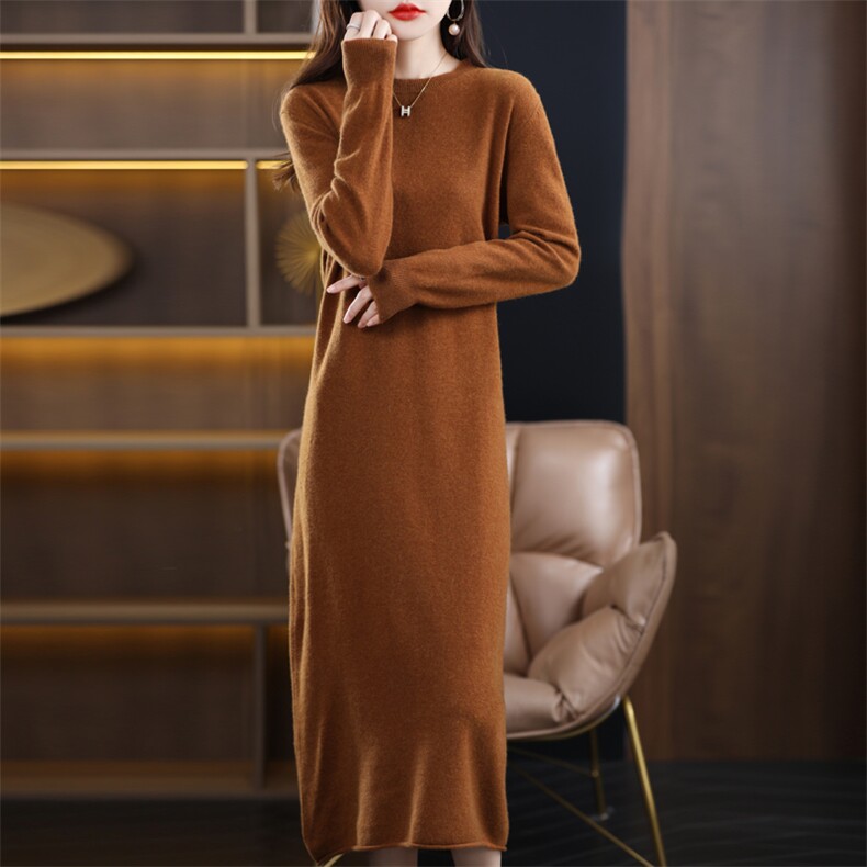 2025年秋季时尚百搭通勤简约休闲连衣裙，女装连衣裙，鹿一羊绒