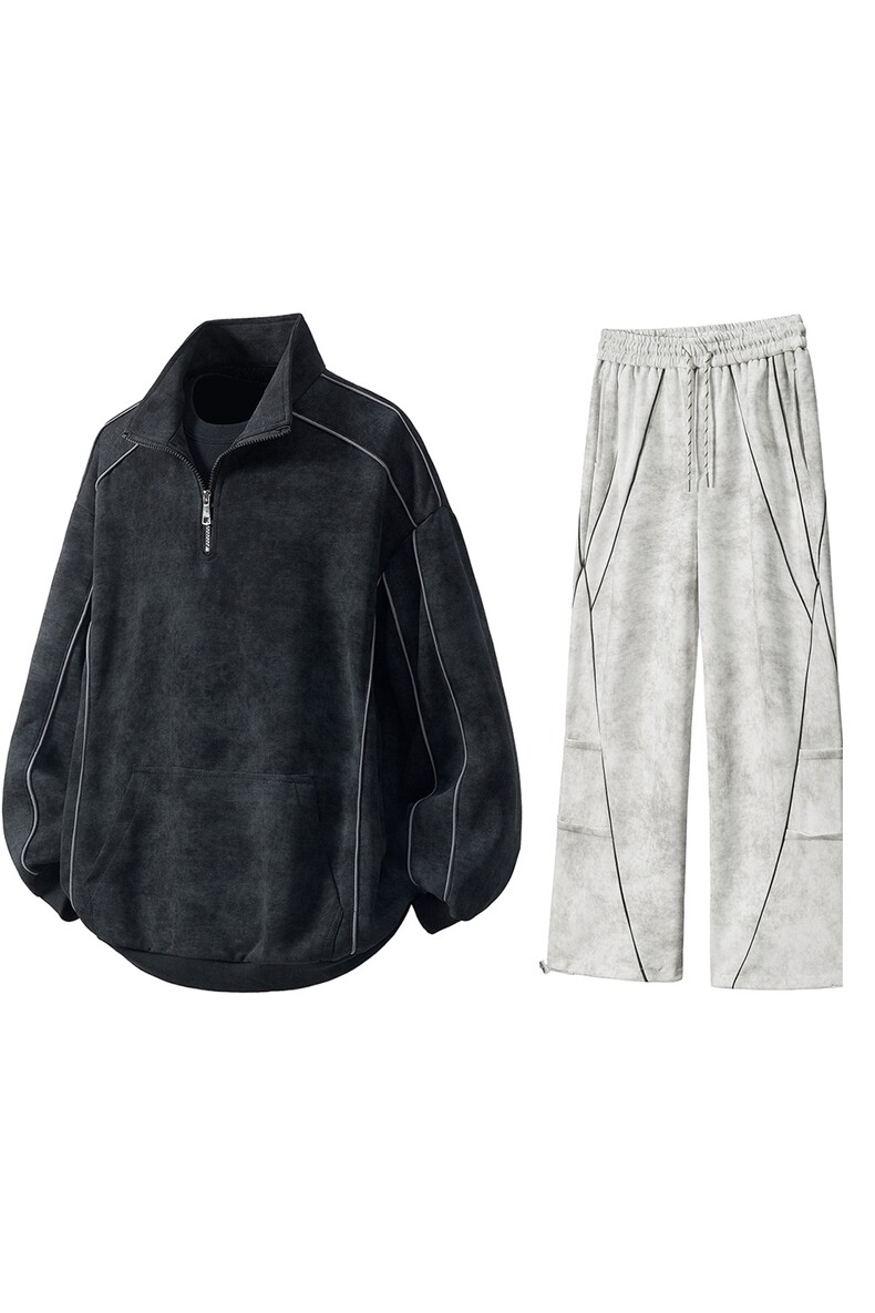 可二开脏脏灰扎染套装大码M-5XL卫衣WY78064P68卫裤WK78065P68，男装休闲套装，星座227-7