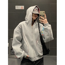W10331-P60网图现货新款灰色开衫春日少女穿搭开春上衣日系新款，男装卫衣，星座1608