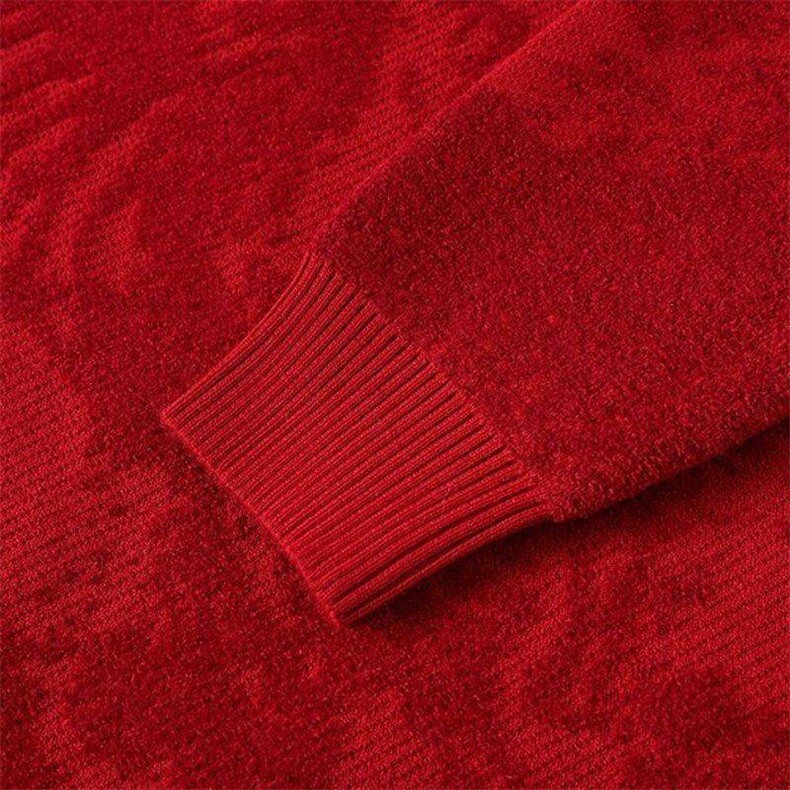M6351-TP58新年战袍情侣装秋冬季搭毛衣红色本命马年衣服拜年服,男装针织衫/毛衣,电商D310B