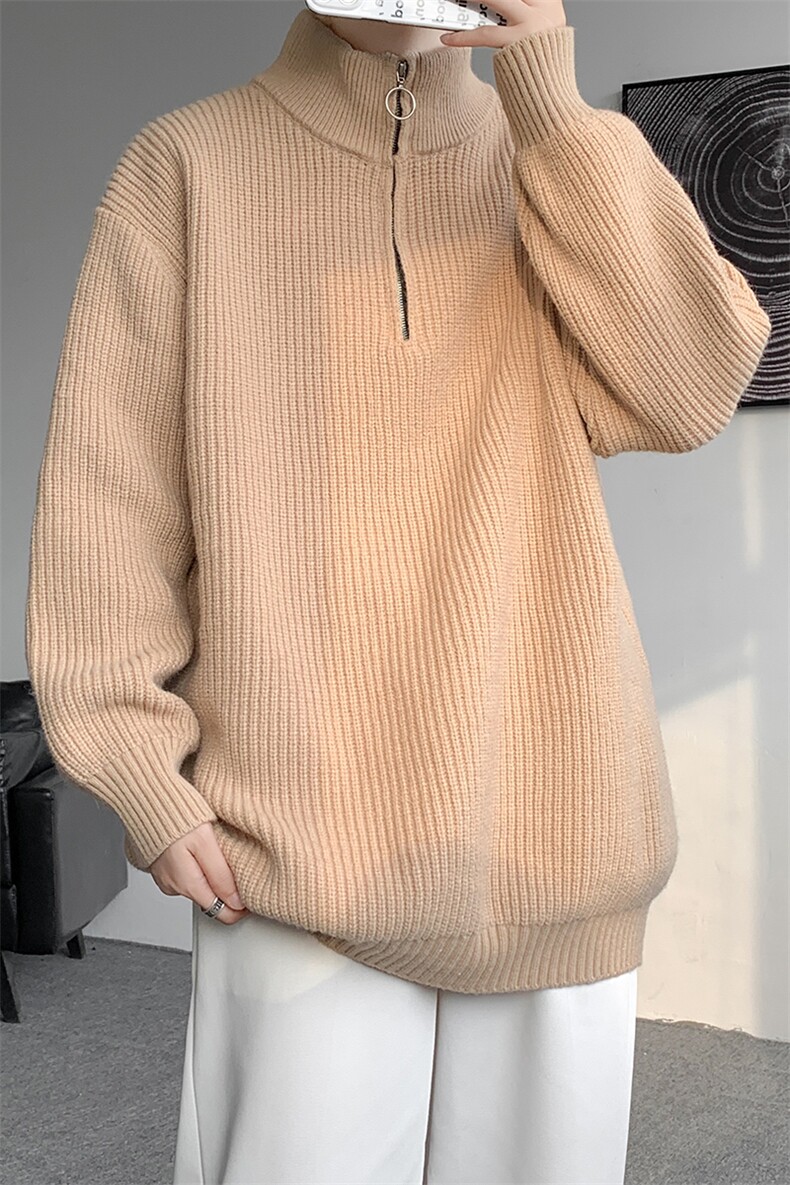 8XL-M特大码毛衫美式宽松时髦拉链立领开衫针织毛衣男MY1209P65,男装针织衫/毛衣,电商D206-1
