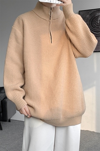 8XL-M 特大码毛衫美式宽松时髦拉链立领开衫针织毛衣男MY1209P65图片