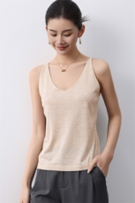 针织马甲女v领修身慵懒镂空无袖毛衣坎肩背心，女装背心吊带，庆大羊绒