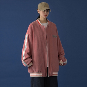 20年秋冬新款休闲织带印花灯芯绒棒球服DSB293-A776-P90控125图片