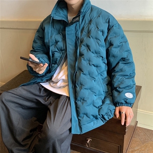 定制面料棉衣男港风半高领棉服男外套男8707P125控168图片
