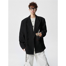 双排扣大码M-5XL西服男成分96%聚酯纤维4%氨纶XF78127P85控128，男装西服，星座226-1