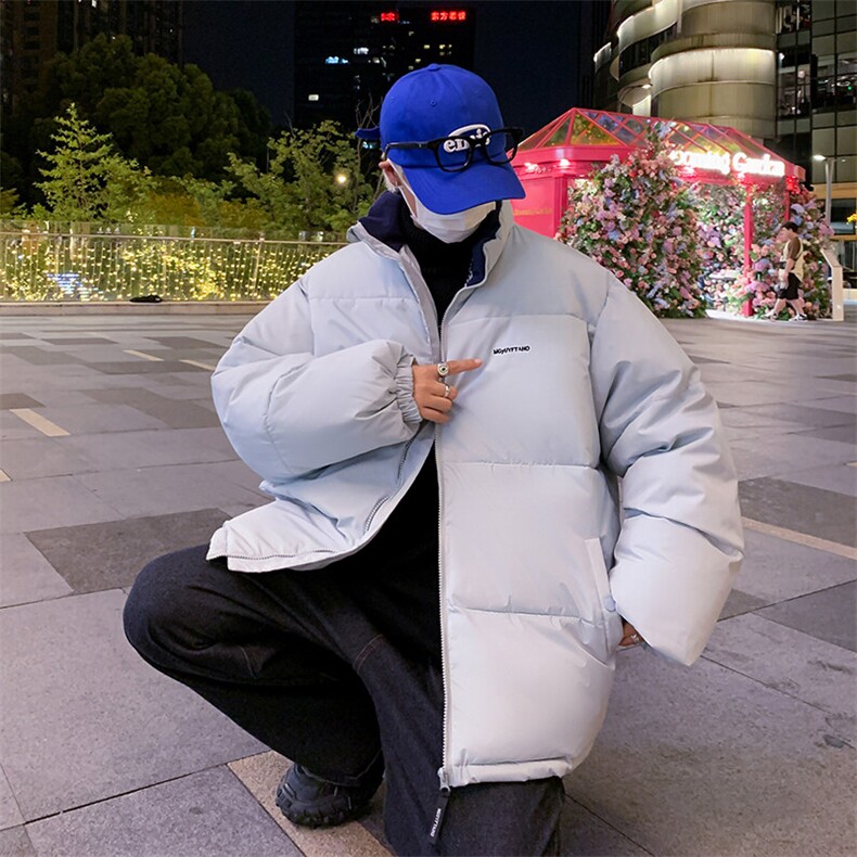 男士加厚棉衣男冬季情侣款休闲棉服刺绣立领棉袄A266-WMY2230-P65,男装棉衣,电商A266