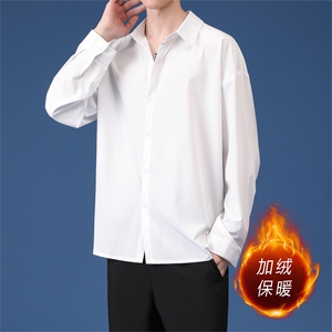 长袖衬衫男秋季新款韩版潮流青少年衬衣港风日系宽松大码寸衫外套图片