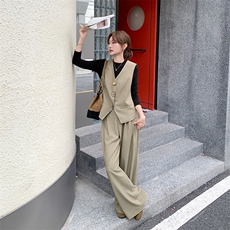 休闲风时尚套装休闲西装时尚阔腿裤轻熟上衣洋气显瘦春秋气质网红，女装套装/套裙，浙宝301