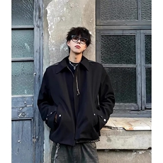 wassuphappy美式垫肩夹克男款秋冬季潮牌小众翻领高级感休闲外套，男装夹克，星座1210-1