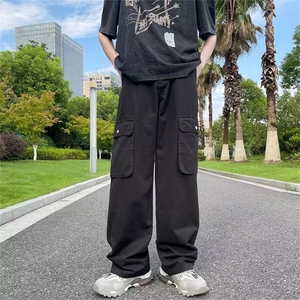 工装裤男韩版潮流大口袋高街帅2024夏季新款ins宽松长裤K4392-P47图片