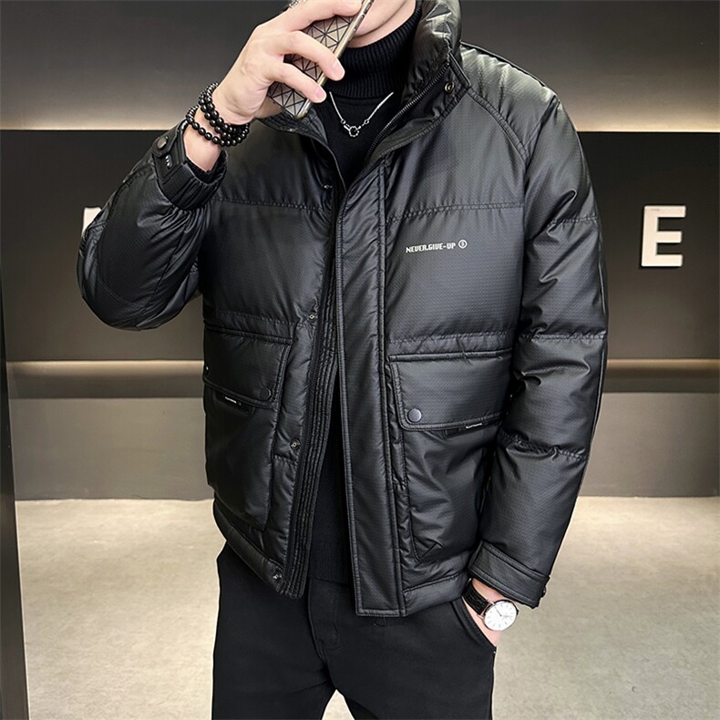 B3538671P140绿2025年立领冬季新款男格纹皮料外套【非标】,女装短外套,电商B353