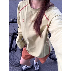 粉紫色冰皮凉感长袖女夏季薄款透气运动防晒皮肤衣速干骑行服t恤图片