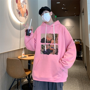 已注册港风重磅华棉得物抖音直播高品质宽松休闲连帽卫衣W5016P40图片