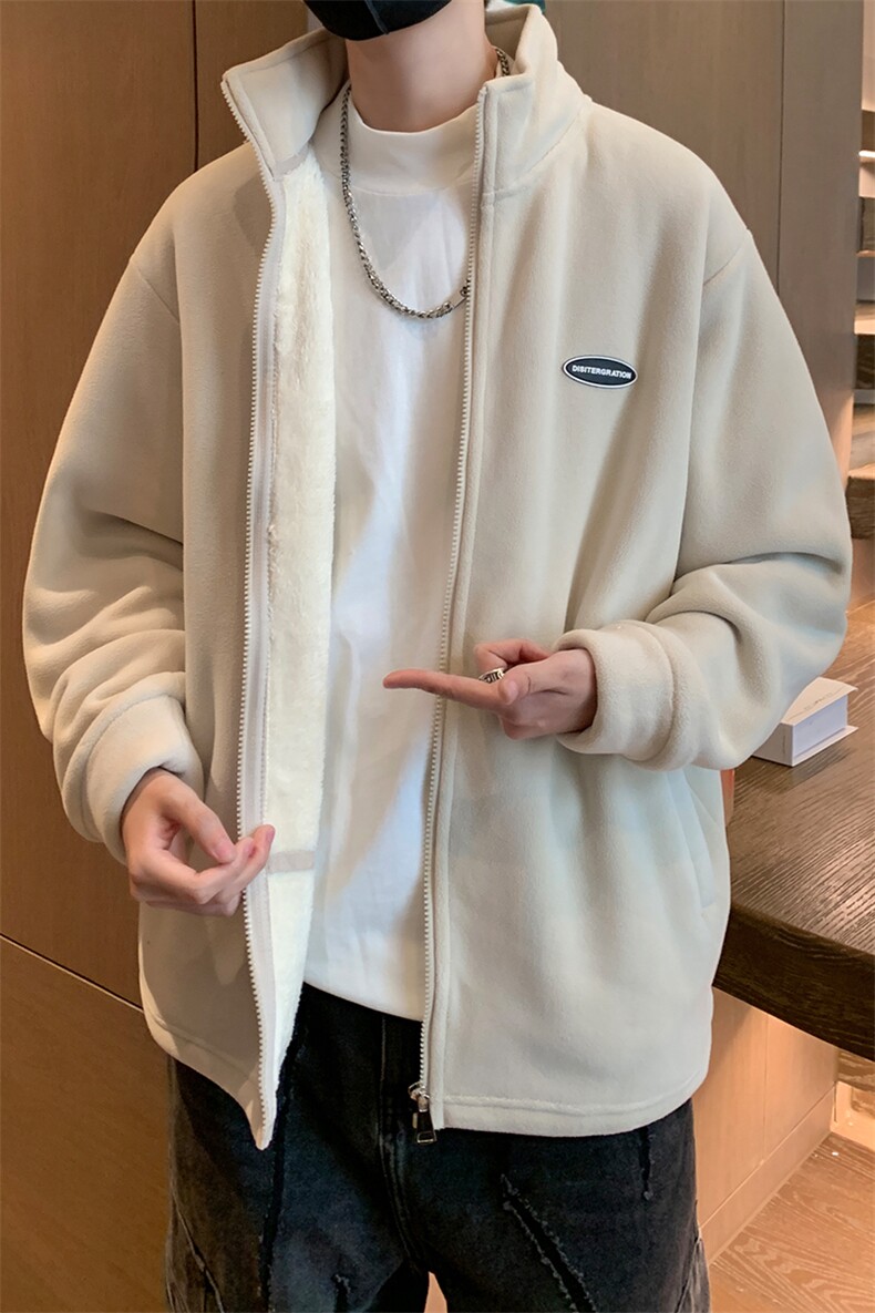 8XL-M摇粒绒外套男奥粒绒加厚羊羔绒卫衣内胆夹克JK1314P68控88,男装夹克,电商D206-1