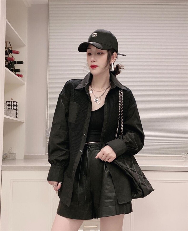 拼毛线衬衣开衫二穿ＭL，其它，可纳奇