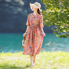 2026年春季大摆型优雅气质旅游日常聚会女士，女装连衣裙，江南依恋