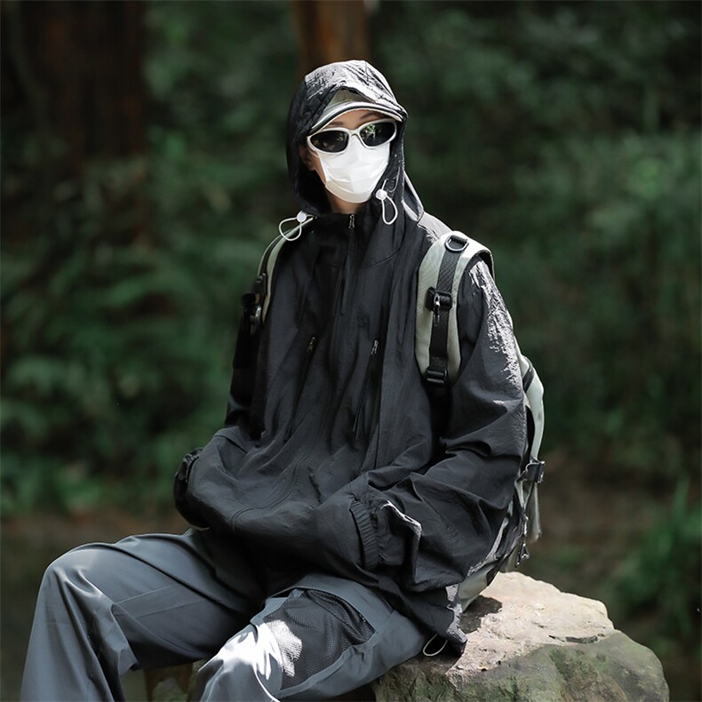 防晒衣男士韩版潮流连帽户外宽松外套薄款2024夏季上衣W5817-P43,男装防晒衣,星座412-3