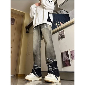 男新款水波纹牛仔裤  XF918 P50图片