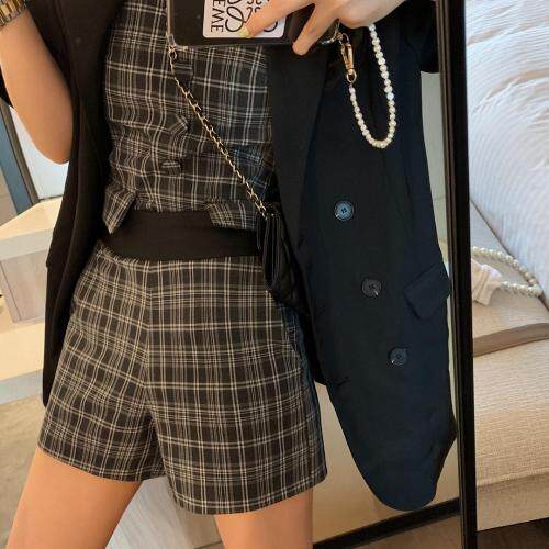 灰格抹胸图片