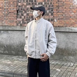 长袖外穿棒球领青少年百搭痞帅立领工装飞行员夹克外套常规款潮图片