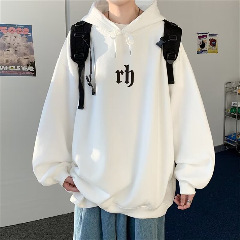 350g华棉潮牌印花连帽卫衣男女休闲春秋宽松时尚上衣5132-P43网图,女装卫衣/绒衫,电商B245