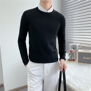 经典纯色圆领套头男生毛衣打底衫针织衫 MY630图片