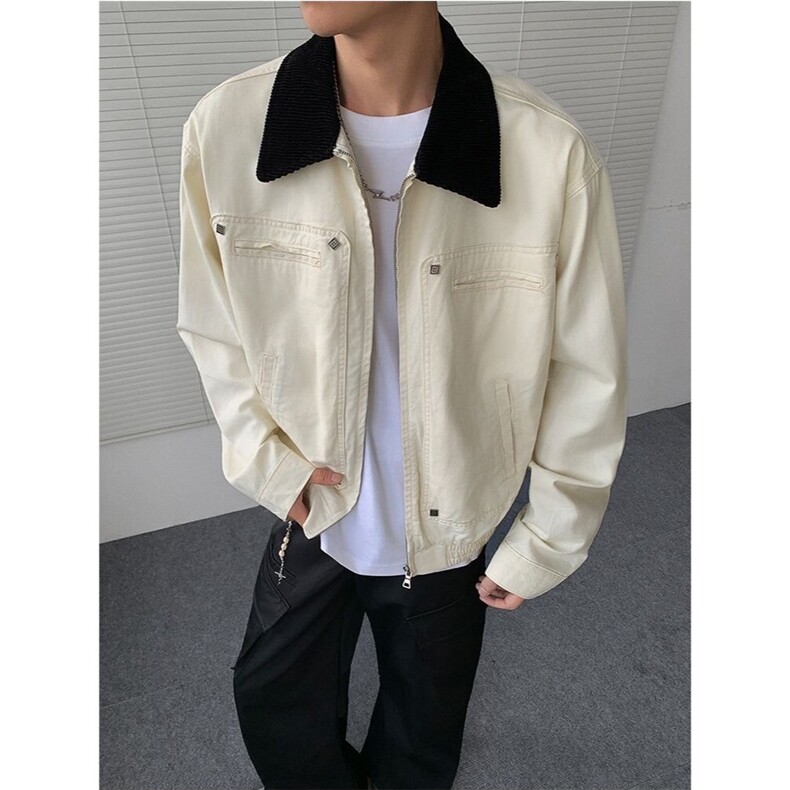 J50-P95牛仔外套男女春秋冬美式复古设计感宽松高级感休闲工装，男装工装外套，电商B323A
