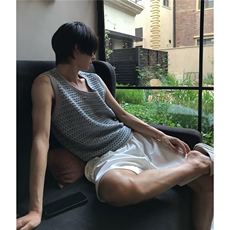 【有货】DA693-特批30镂空设计背心夏款慵懒风针织条纹无袖T恤，男装针织衫/毛衣，星座603-2