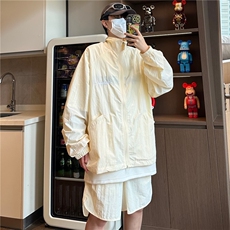 抖音品质-夏季防嗮套装高街宽松休闲透气防嗮服HJY30-P80，男装休闲套装，星座808A-1