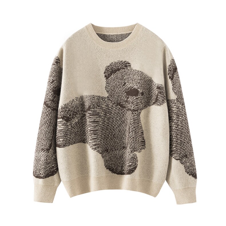 35%羊绒衫秋冬季新款舒适时尚百搭女式双面提花圆领加厚羊绒衫，女装羊绒衫，窄众羊绒