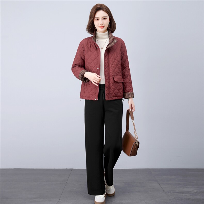 现货春秋冬加厚夹棉时尚套装女2026新款韩版宽松显瘦休闲两件套，女装套装/套裙，璐依舞