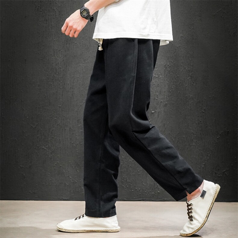 2021新款春夏季中国风男装大码休闲裤直筒裤男QT6008-1-K65-P65,男装休闲裤,电商A008