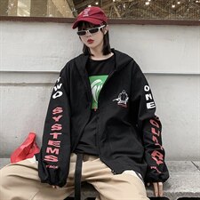 【】A003-HJ5071-P65春装新款连帽夹克外套港风女模，男装夹克，电商A003
