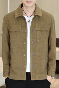 秋冬夹克男潮牌时尚衣服青年百搭纽扣外套J8322P100图片