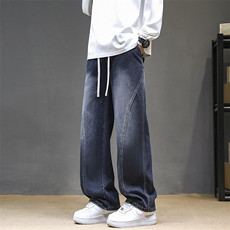 美式潮牌弯刀牛仔裤男春夏复古休闲直筒裤子宽松阔腿裤TS213-P45，男装牛仔裤，星座610（原A335）