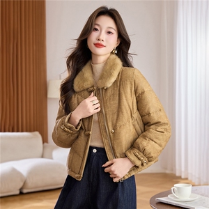 2025年冬季羽绒短款拼接羽绒服图片