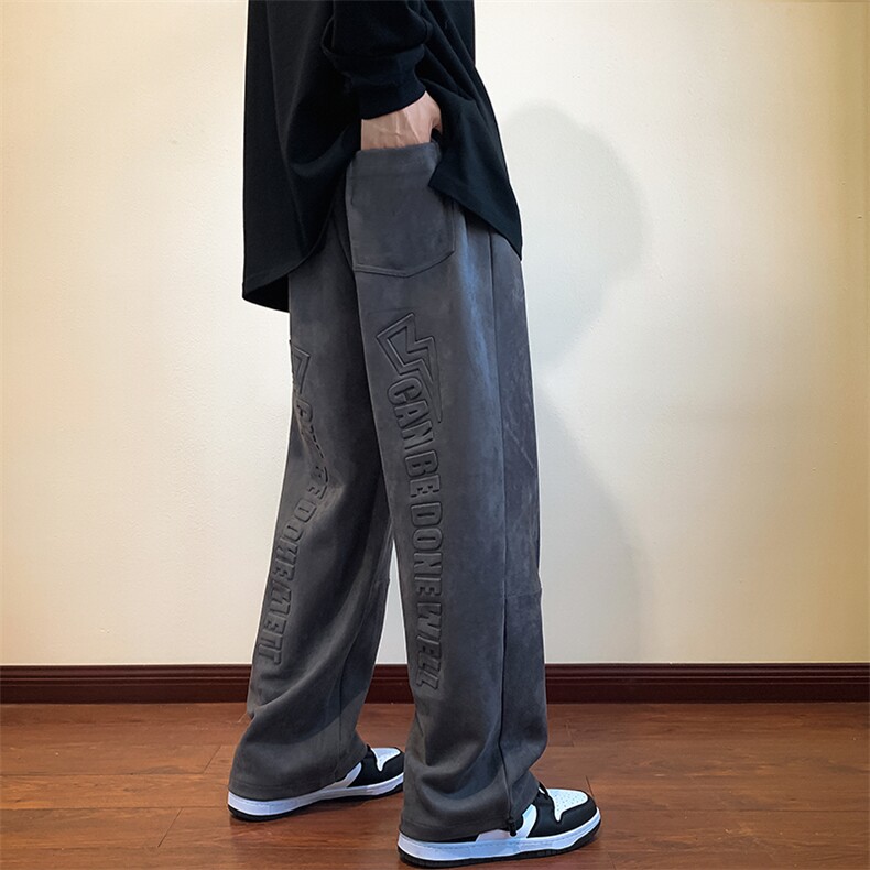 22秋 新款麂皮休闲宽松oversize港风束脚休闲裤 B266-X828-P60图片