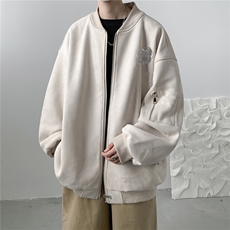 23秋款美式复古麂皮绒飞行棒球服男女夹克外套JF3304-P80控108，男装夹克，电商B370