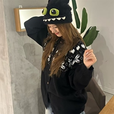 重磅秋冬装北极绒开衫毛衣美式复古休闲圣诞慵懒风提花针织衫外套，男装针织衫/毛衣，电商A486-1