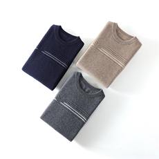 高品质男士羊绒衫羊绒秋冬保暖时尚休闲圆领毛衣男装，男装羊绒套衫，榆莲羊绒