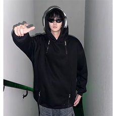 D850-P45美式重磅连帽卫衣男款潮牌高街双拉链设计感宽松百搭，男装卫衣，电商B323A