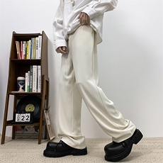 男装设计感裤子2025春夏款ins潮流垂坠时尚宽松百搭长裤XK302-P50，男装休闲裤，电商A178