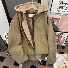 美式夹克男冬季加绒加厚棉服帆布棉衣外套MY9806-P183可拆卸帽子，男装夹克，星座308B-1