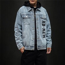 jk821-p85M-5XL黑墙ins牛仔夹克绣花破洞大码男日系CITYBOY，男装夹克，星座103A