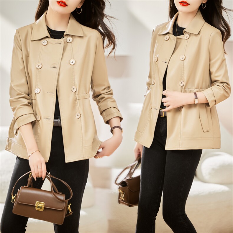 海宁真皮皮衣女2025新款春秋季大码高端绵羊皮皮夹克休闲女士外套，女装皮衣，魅衣本色